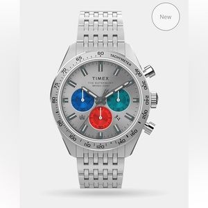 Timex Men’s Watch | Waterbury Chronograph 41mm Stainless Steel Bracelet Watch